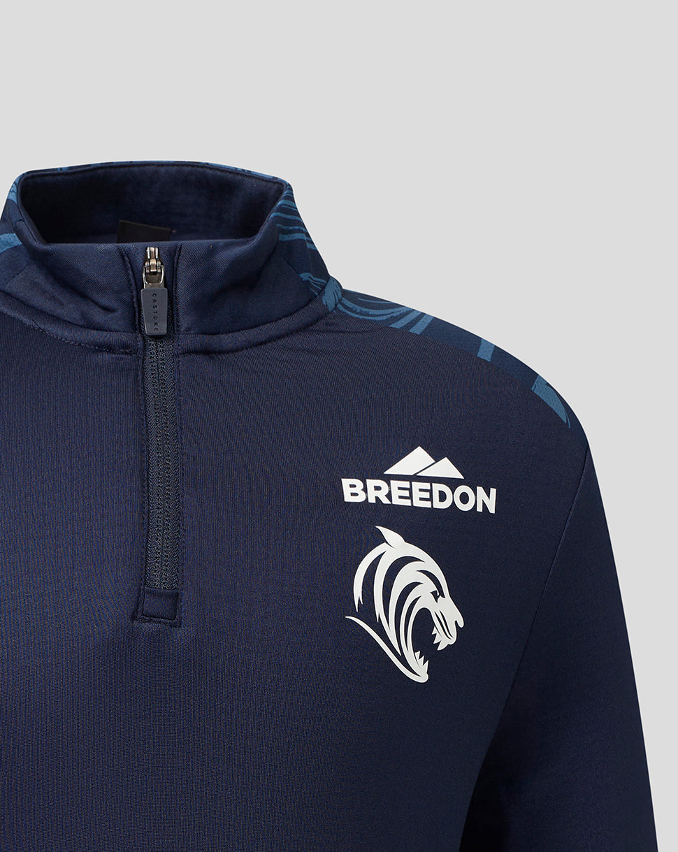 Leicester Tigers junior 2026/27 Matchday 1/4 zip top - Marineblauw