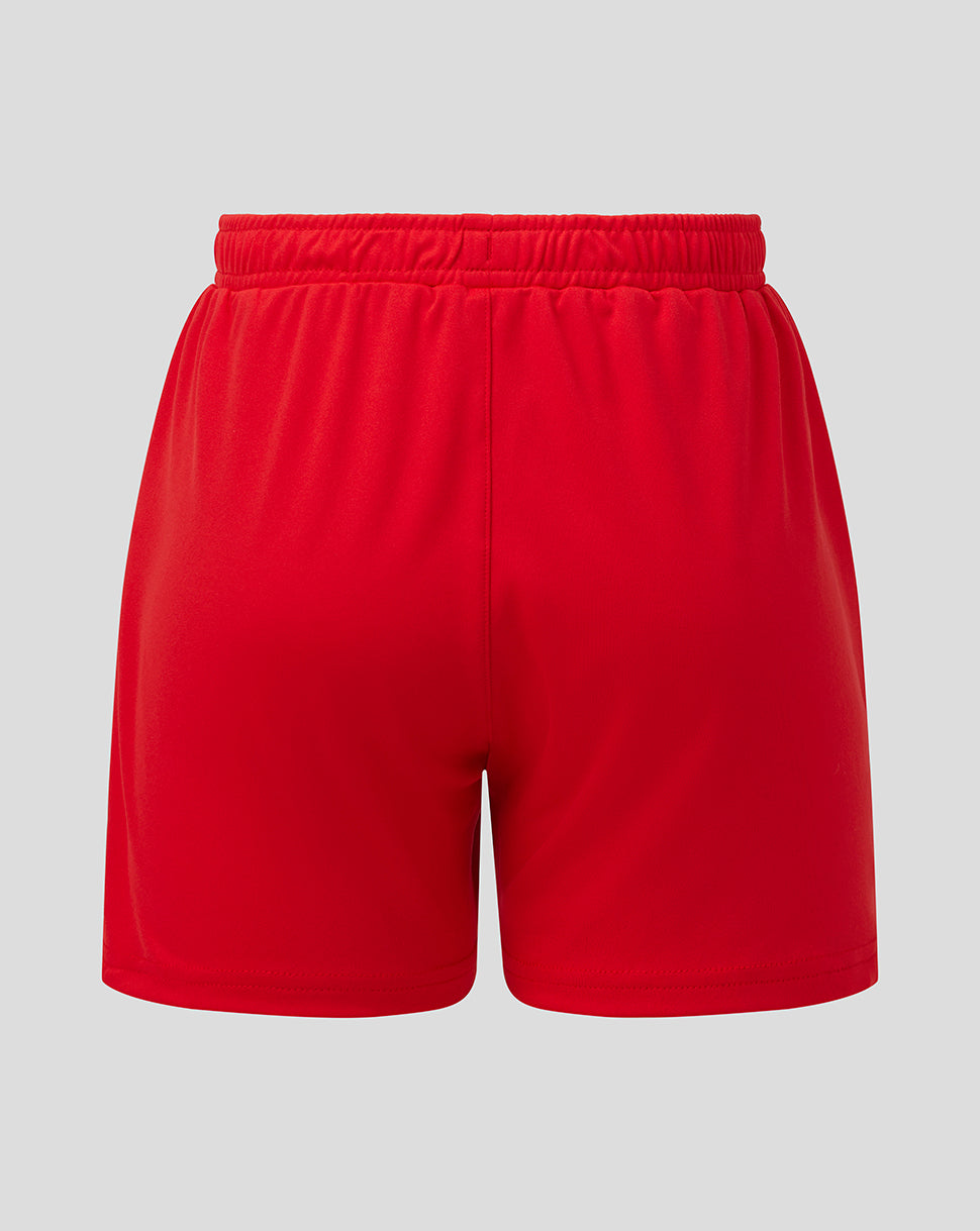 Red shorts on a light gray background