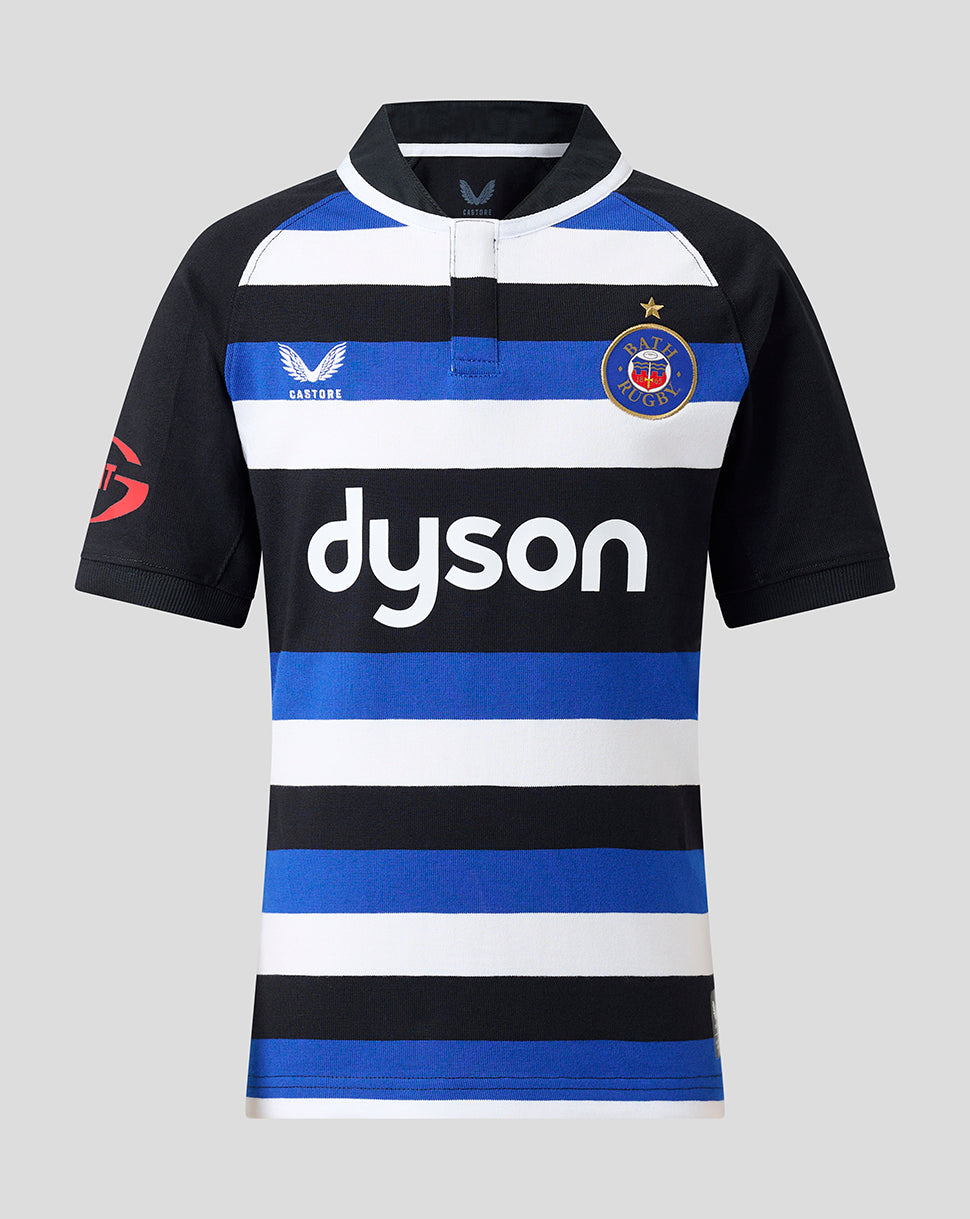 Bath Rugby Junior 2026/27 Home Classic Cotton Short Sleeve Shirt - Black/Blue