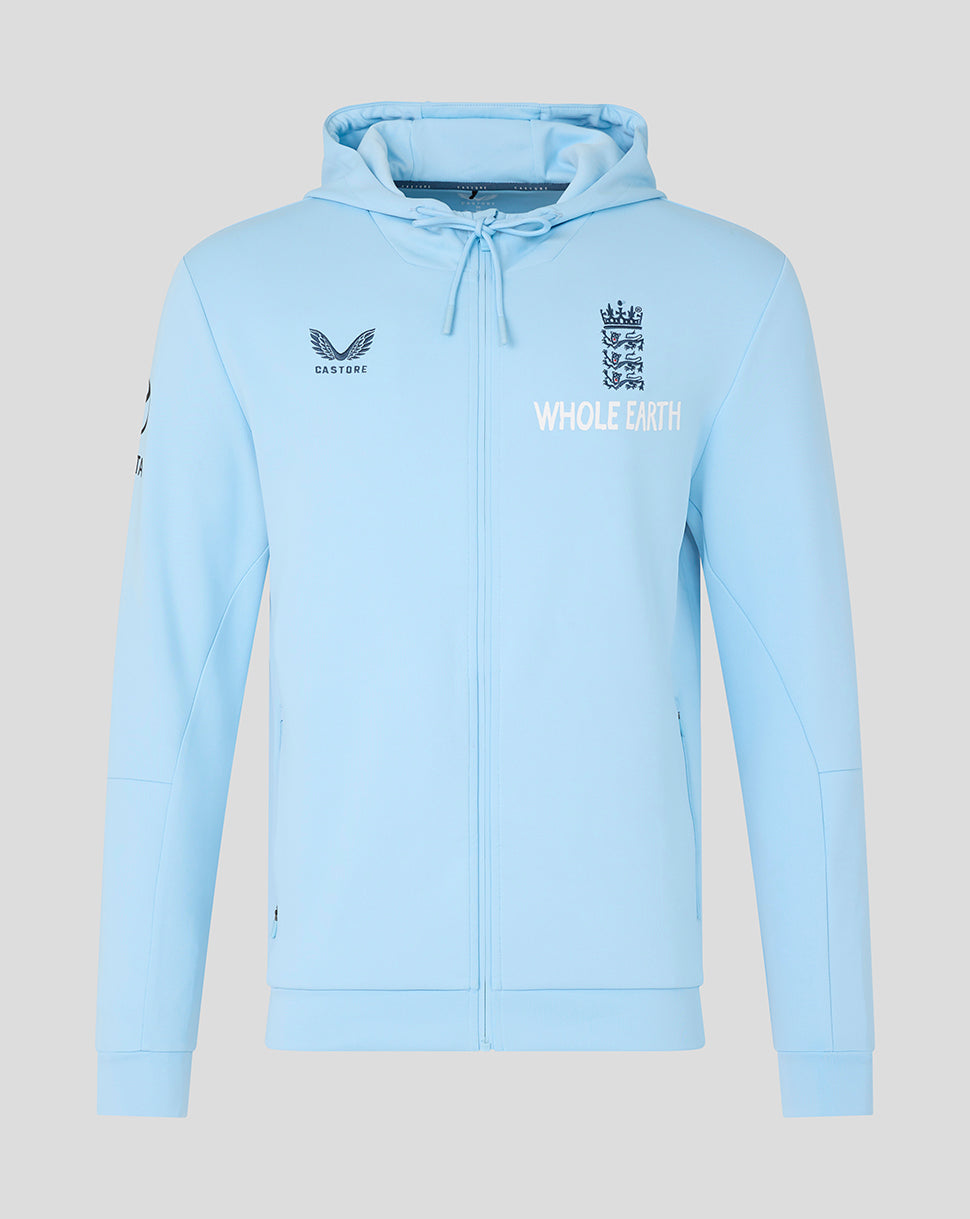 England Cricket heren 26/27 Off Pitch hoodie met volledige rits - Blauw