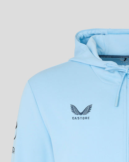 Light blue hoodie with 'Castore' logo on a gray background