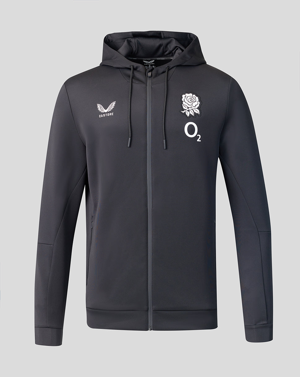 Sudadera con capucha England Rugby Hombre 26/27 Travel Flex Zip Up – Negro - Negro