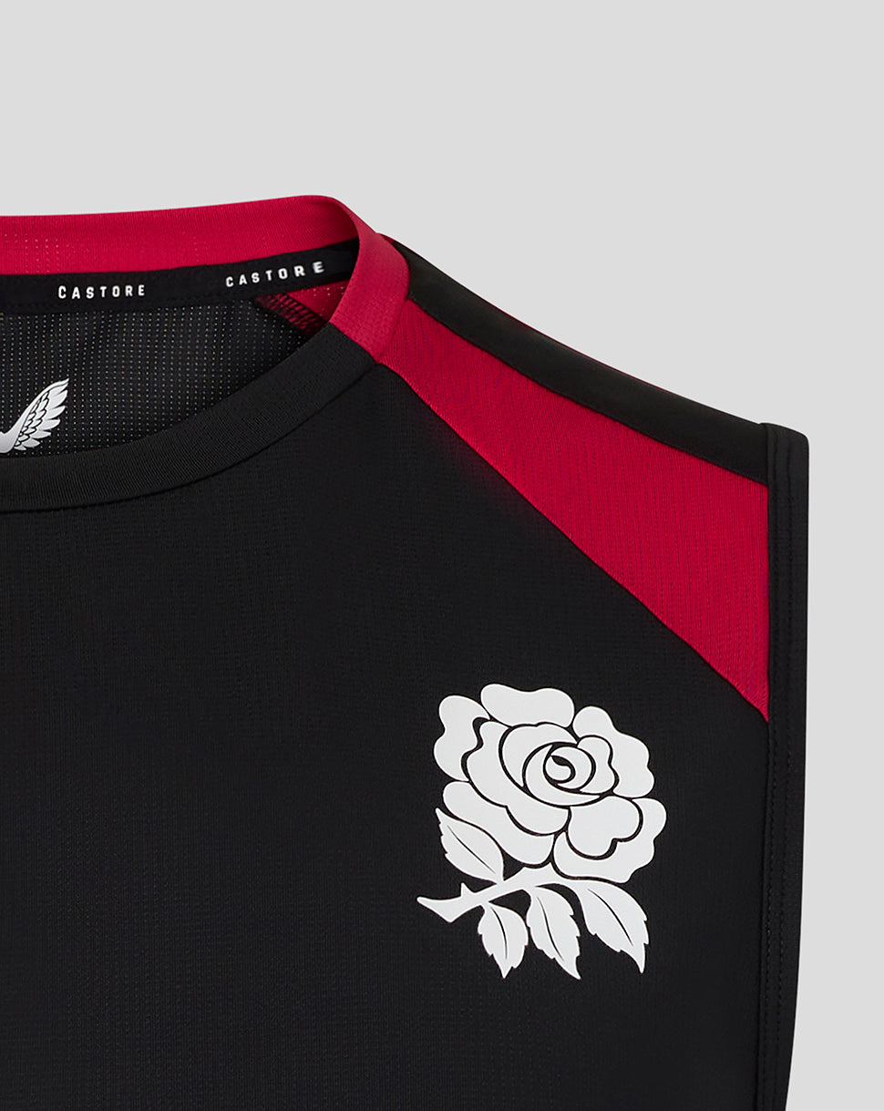 Camiseta England Rugby Hombre 26/27 Training Sin mangas – Negro - Negro