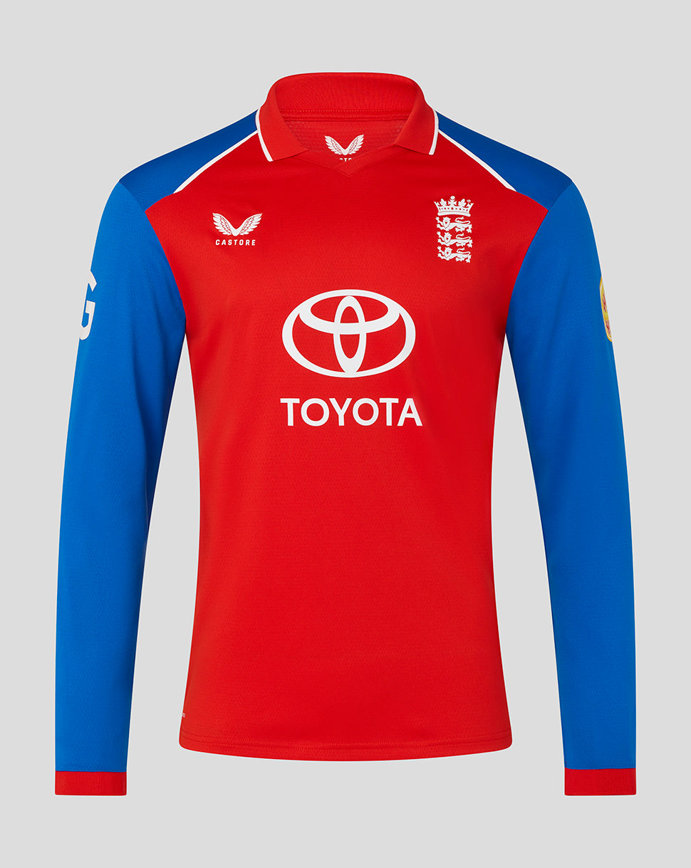 England Cricket Men's 26/27 T20 Pro Long Sleeve Shirt - Red