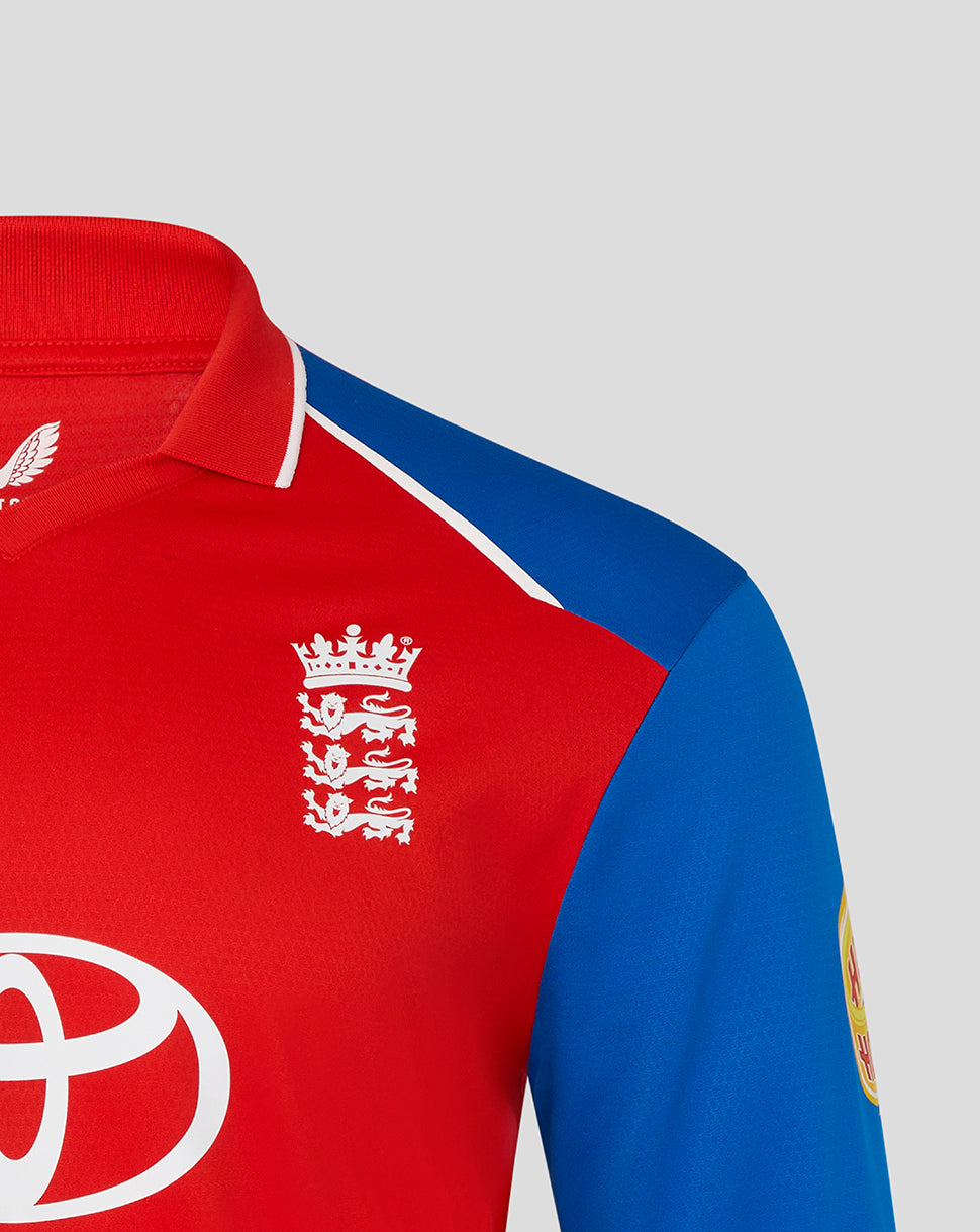 England Cricket Men's 26/27 T20 Pro Long Sleeve Shirt - Red