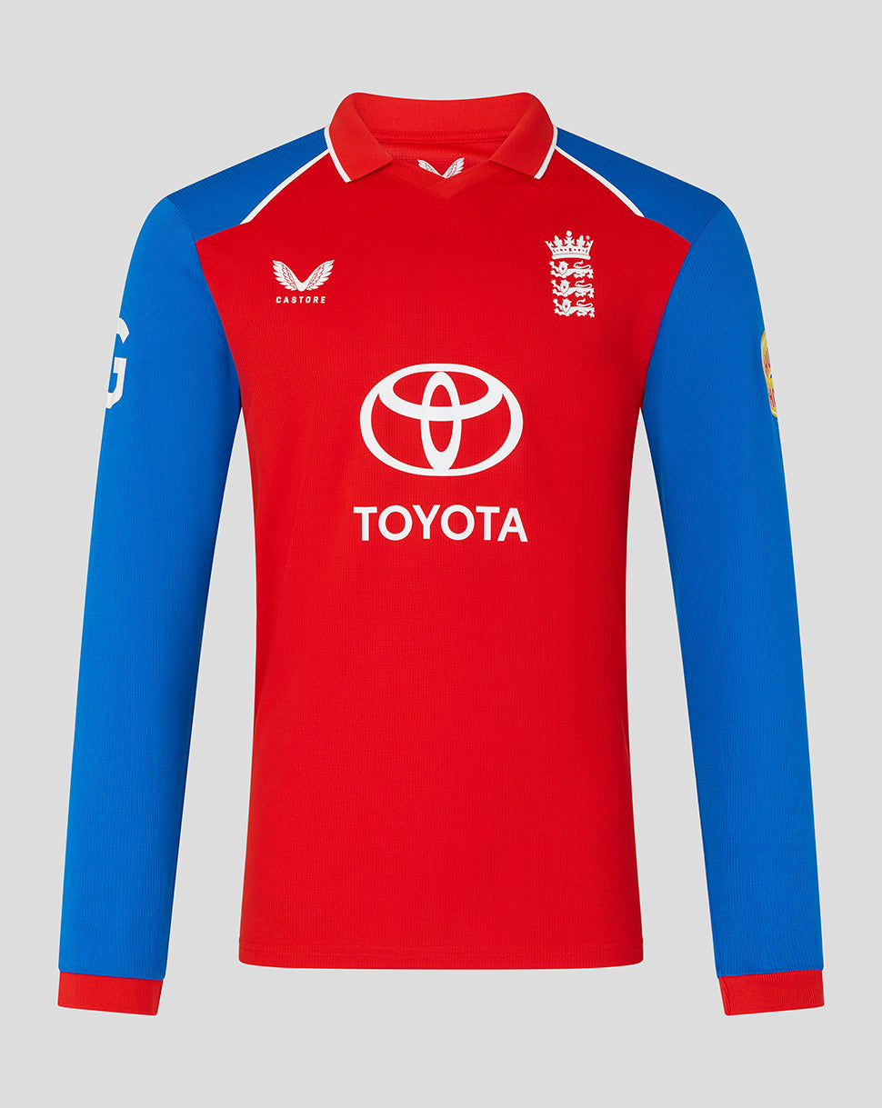 England Cricket Men's 26/27 T20 Replica Long Sleeve Shirt - Red