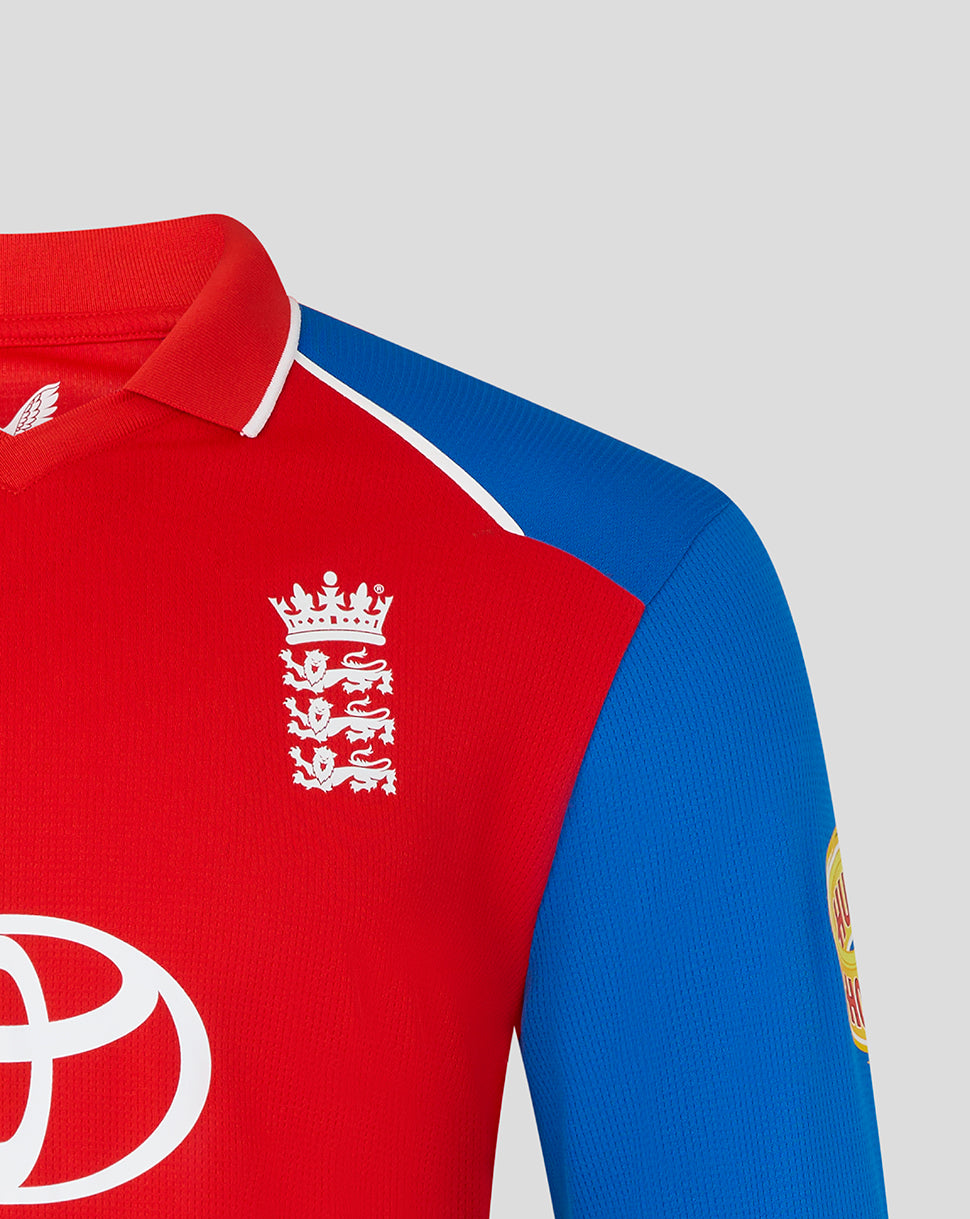 England Cricket Men's 26/27 T20 Replica Long Sleeve Shirt - Red