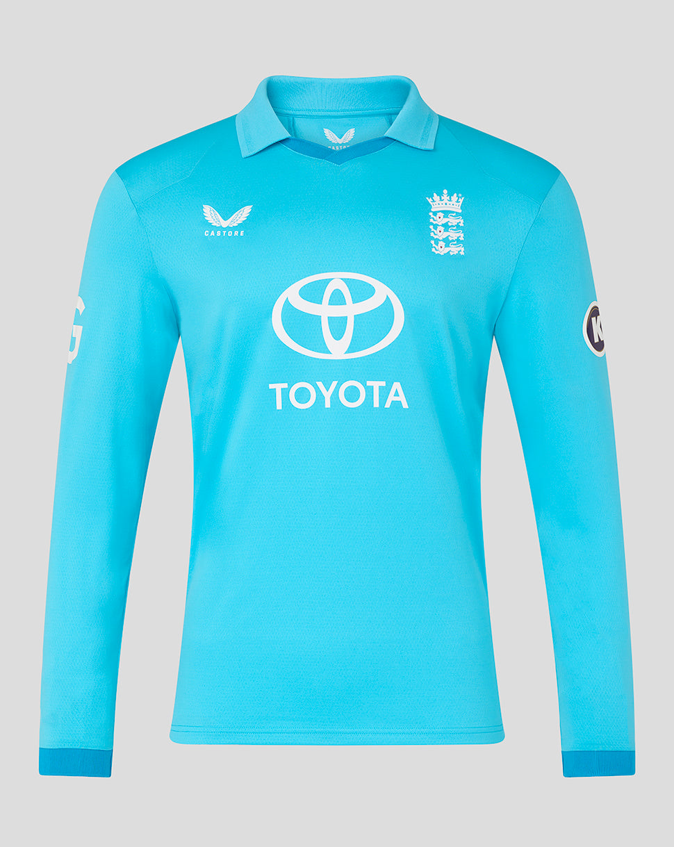 England Cricket Men's 26/27 ODI Pro Long Sleeve Shirt - Blue
