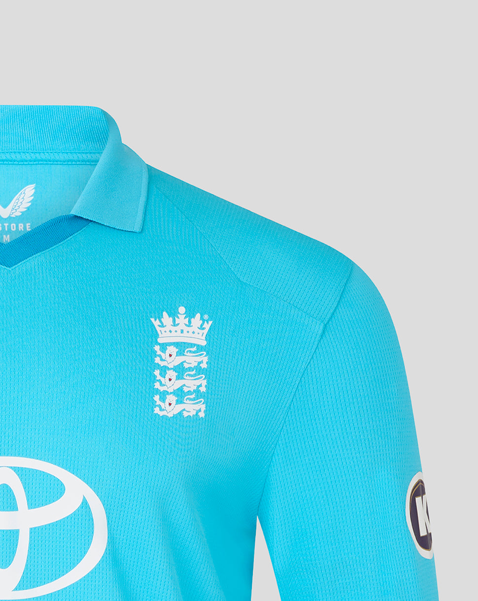 England Cricket Heren 26/27 ODI-replica-shirt met lange mouwen - Blauw