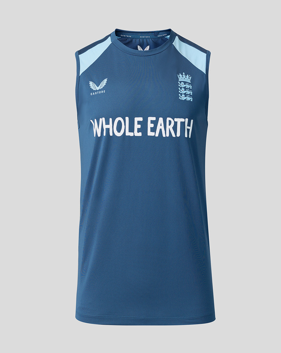 England Cricket Herren 26/27 Training Ärmellos T-Shirt - Blau