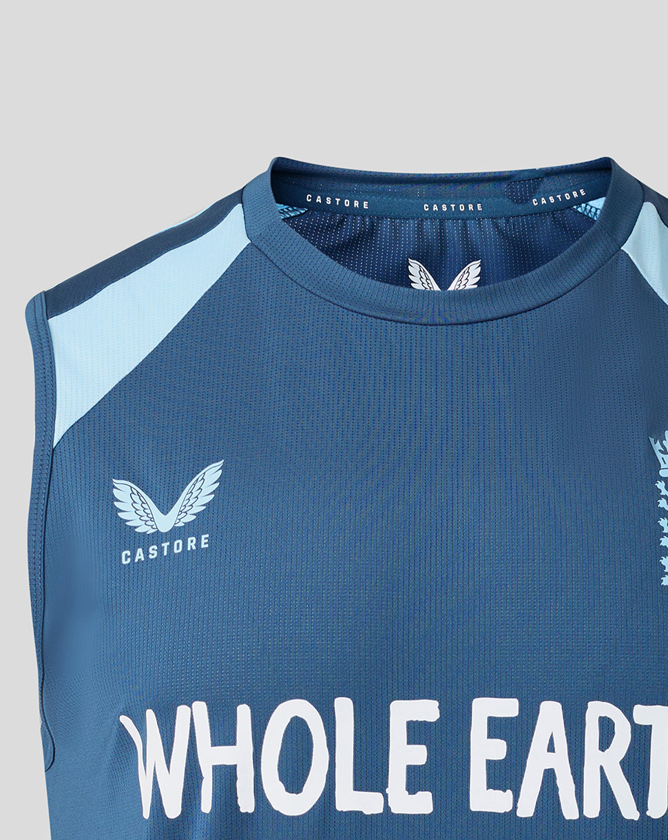 England Cricket Herren 26/27 Training Ärmellos T-Shirt - Blau