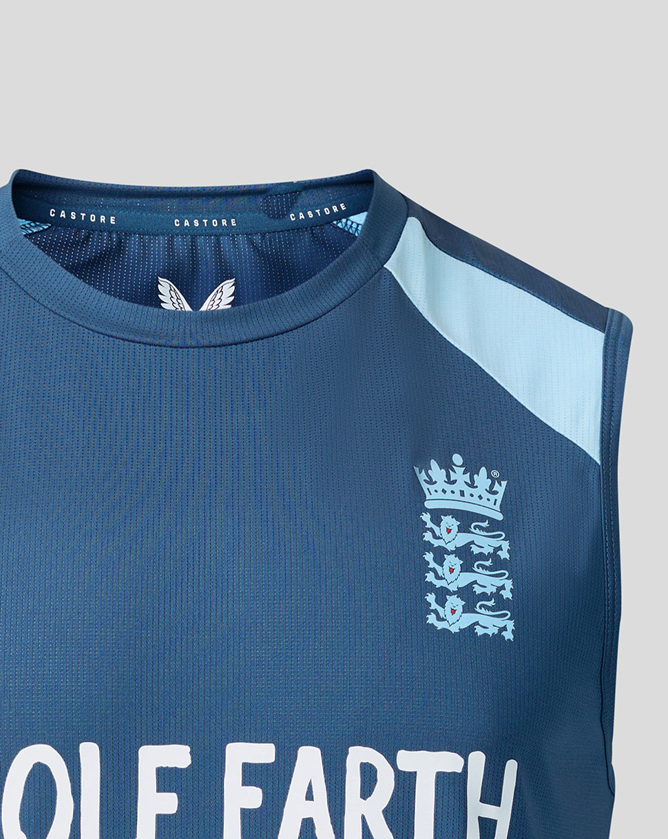 England Cricket Herren 26/27 Training Ärmellos T-Shirt - Blau