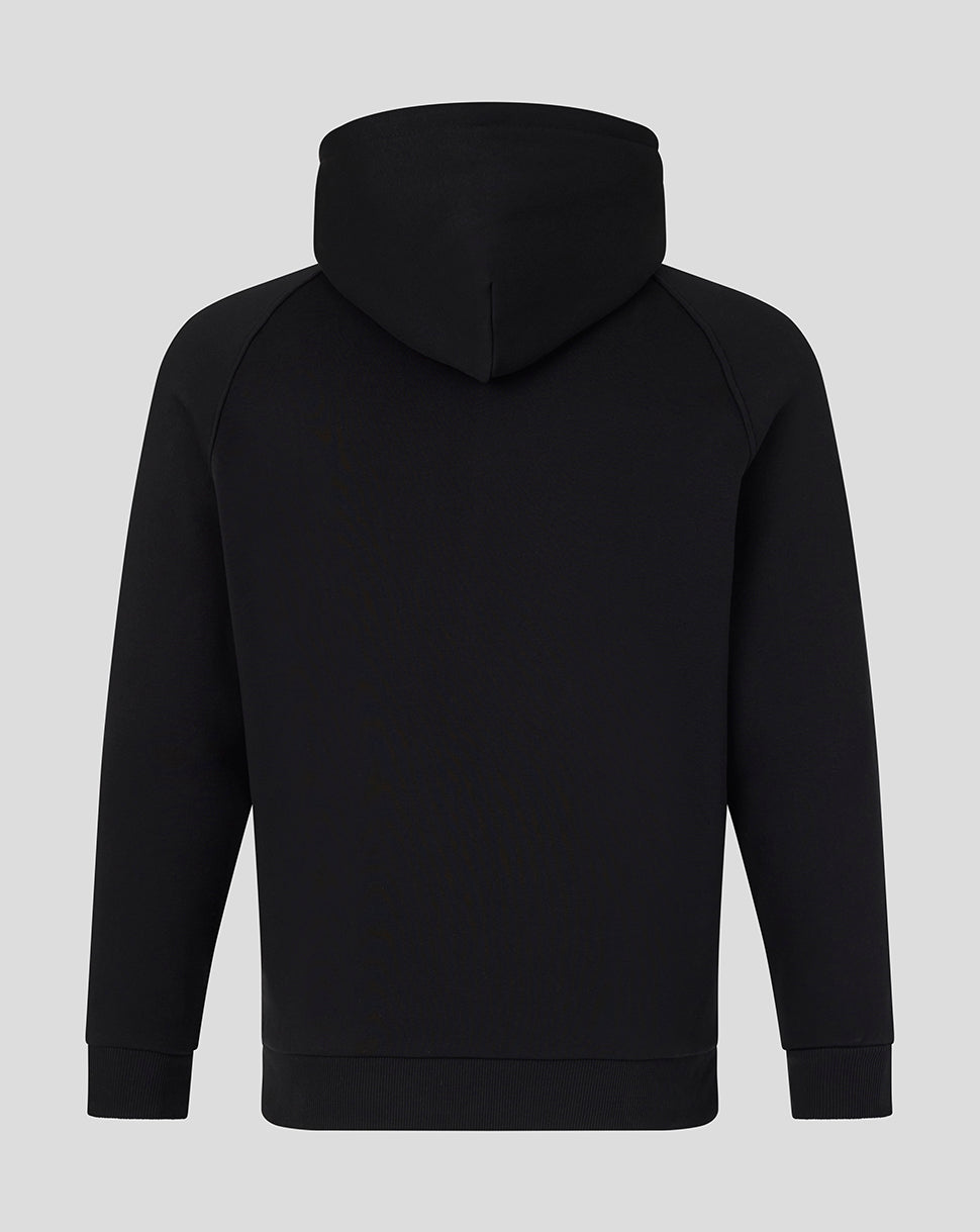Black hoodie on a light gray background