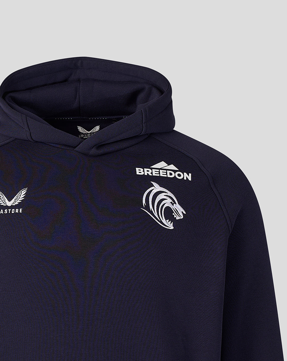 Leicester Tigers Heren 2026/27 Travel Hoodie - Marineblauw
