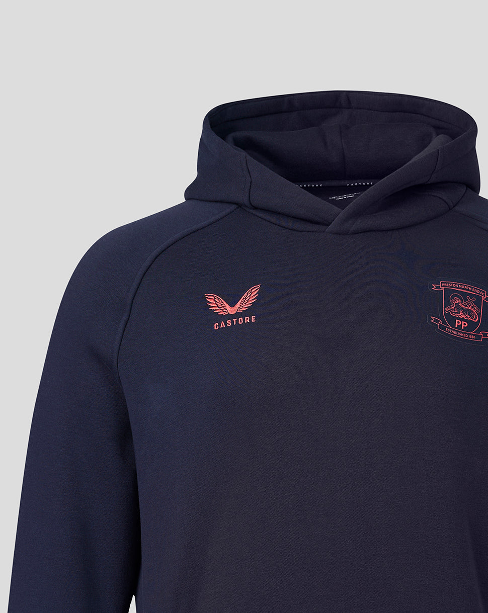Sudadera con capucha Preston North End Hombre 26/27 Travel Adapt Polar - Azul marino
