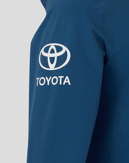 Blue jacket with Toyota logo on a gray background