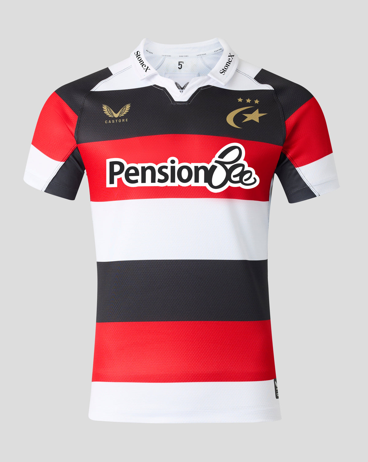 Camiseta Saracens Hombre 2026/27 150 Anniversary Pro - Blanco/Negro/Rojo