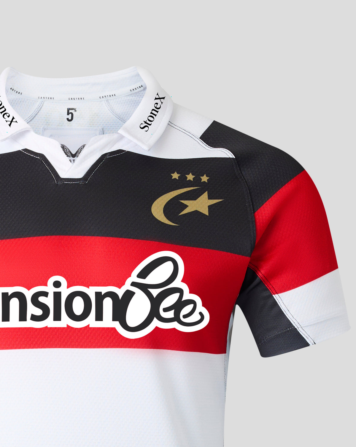 Camiseta Saracens Hombre 2026/27 150 Anniversary Pro - Blanco/Negro/Rojo