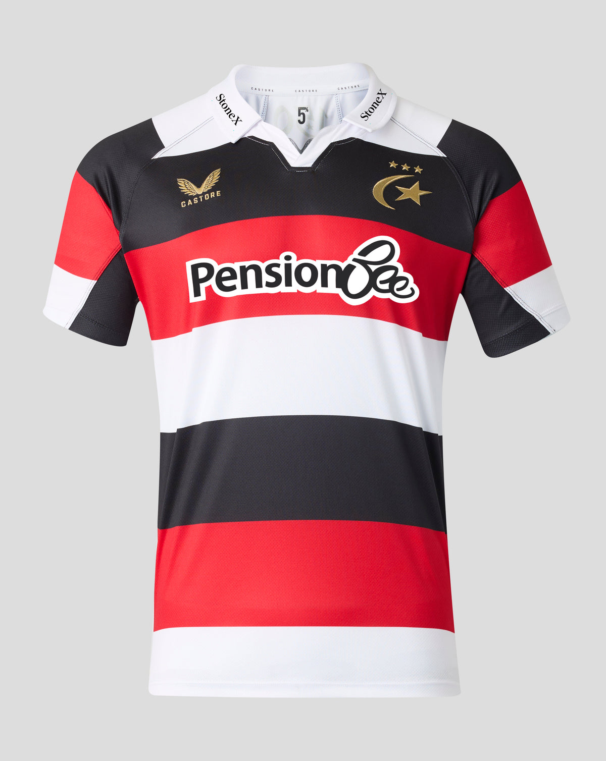 Saracens Heren 2026/27 150 Anniversary Replica Shirt - Wit/Zwart/Rood