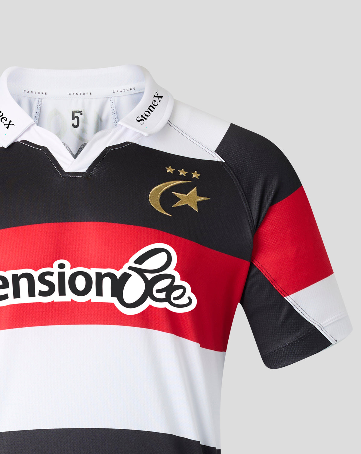 Saracens Heren 2026/27 150 Anniversary Replica Shirt - Wit/Zwart/Rood
