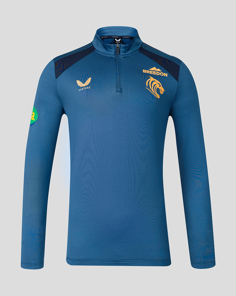 Leicester Tigers heren 2026/27 Training 1/4 zip top – blauw - Blauw