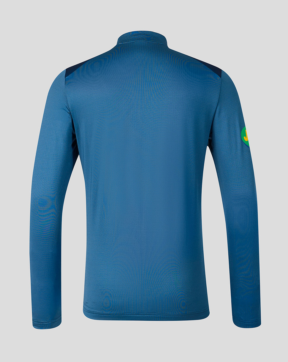 Leicester Tigers heren 2026/27 Training 1/4 zip top – blauw - Blauw