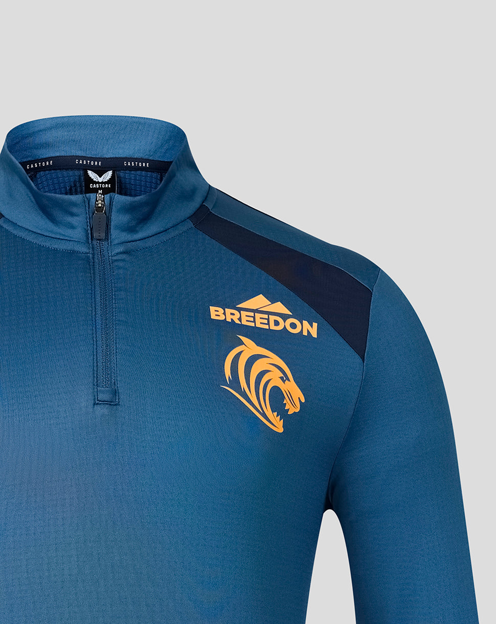 Leicester Tigers heren 2026/27 Training 1/4 zip top – blauw - Blauw