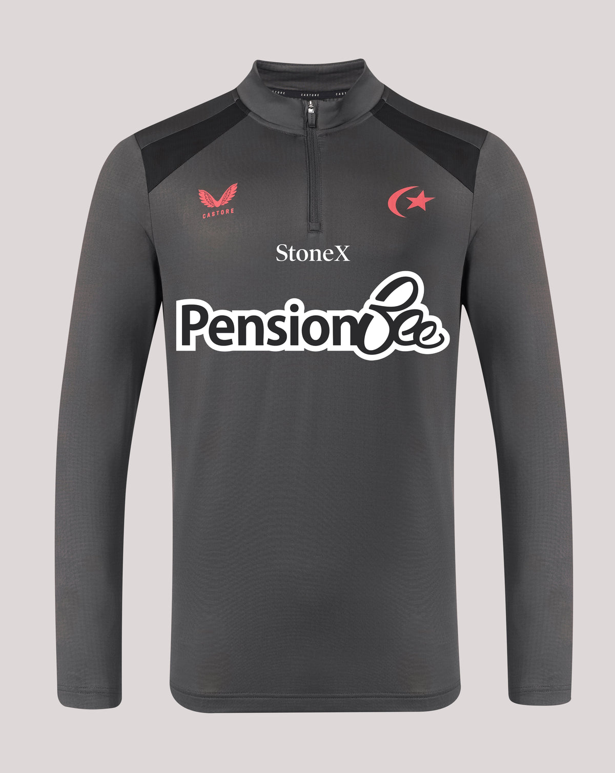 Saracens Herren 2026/27 Training 1/4-Zip-Oberteil – Grau - Grau/Schwarz