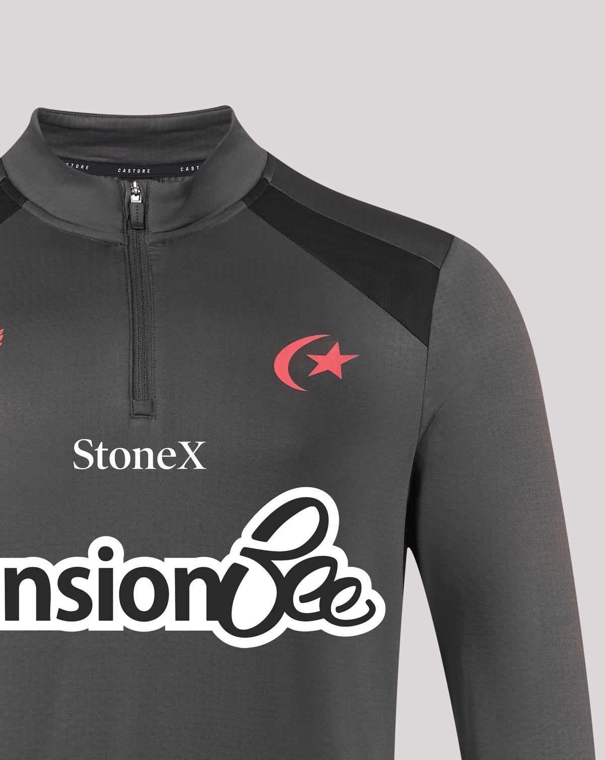 Saracens Herren 2026/27 Training 1/4-Zip-Oberteil – Grau - Grau/Schwarz