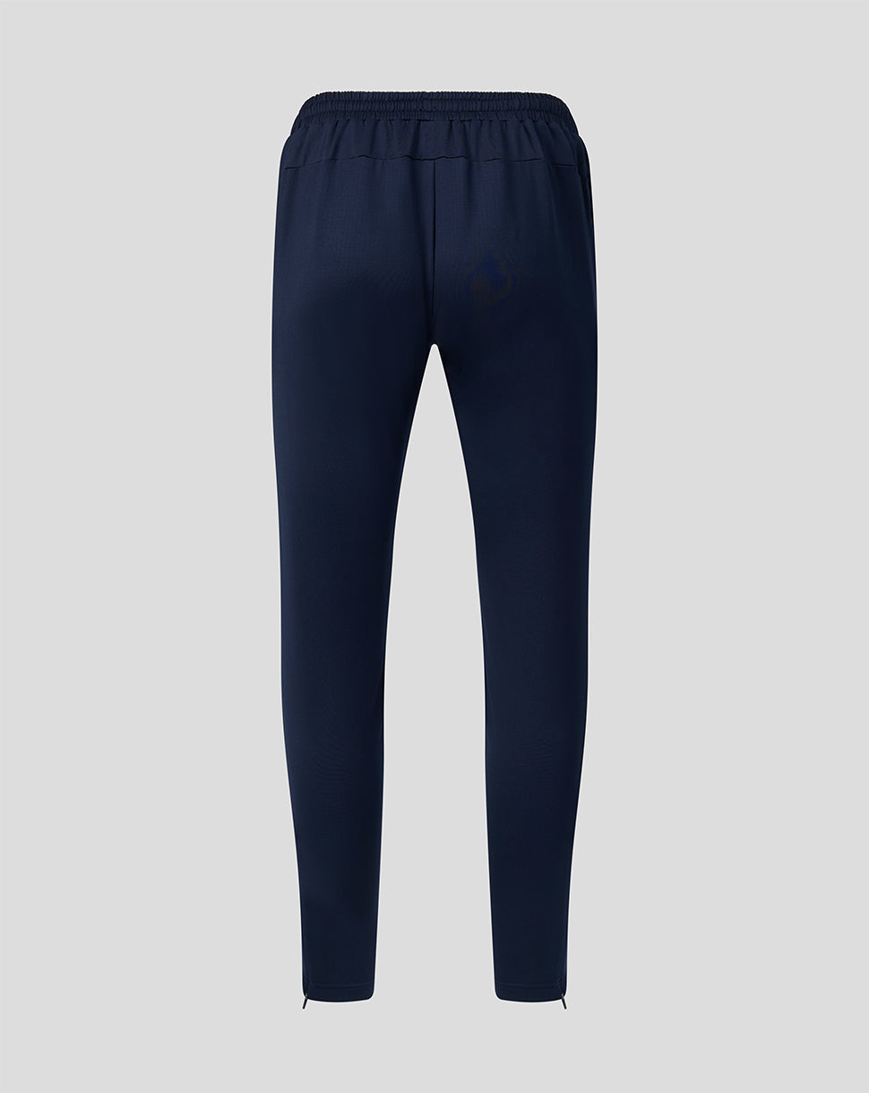 Navy blue pants on a light gray background