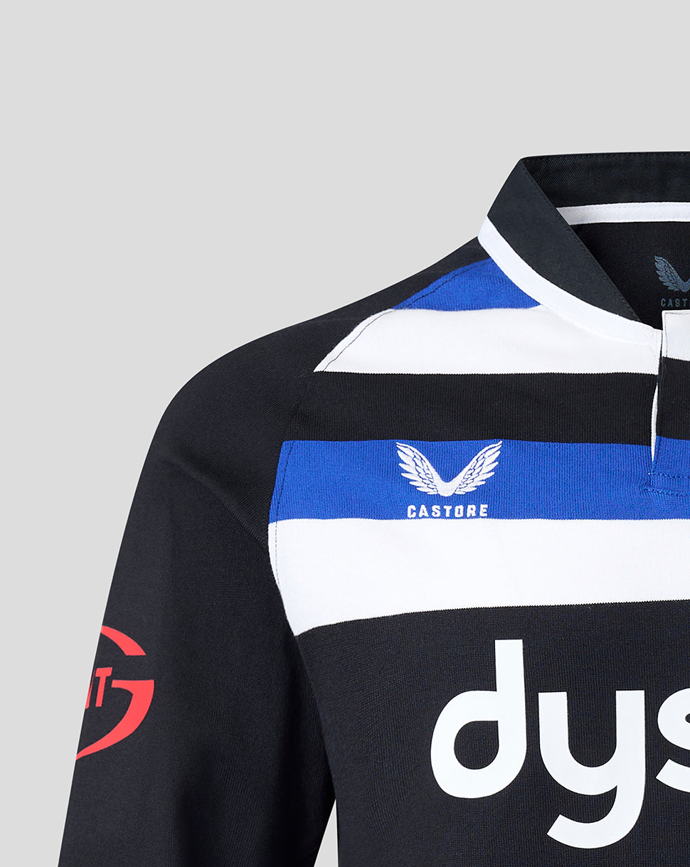 Bath Rugby Men's 2026/27 Home Classic Cotton Long Sleeve Shirt - Black/Blue