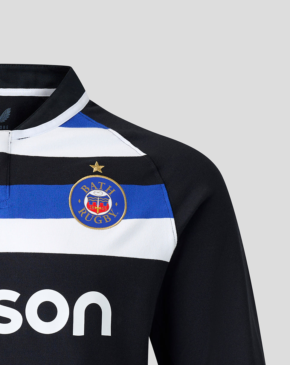 Bath Rugby Men's 2026/27 Home Classic Cotton Long Sleeve Shirt - Black/Blue