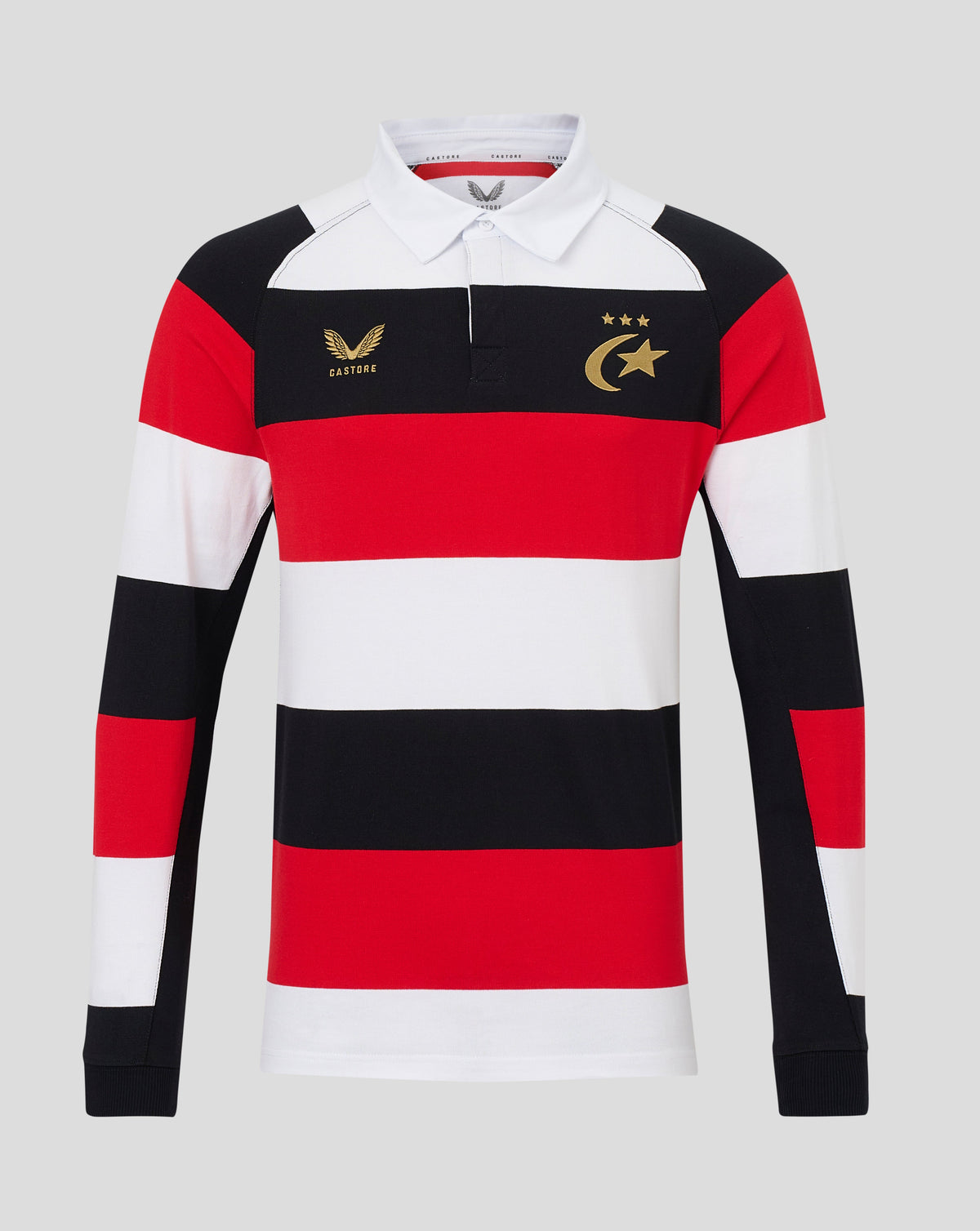 Saracens Heren 2026/27 150 Anniversary Classic shirt met lange mouwen - Wit - Wit/Zwart/Rood