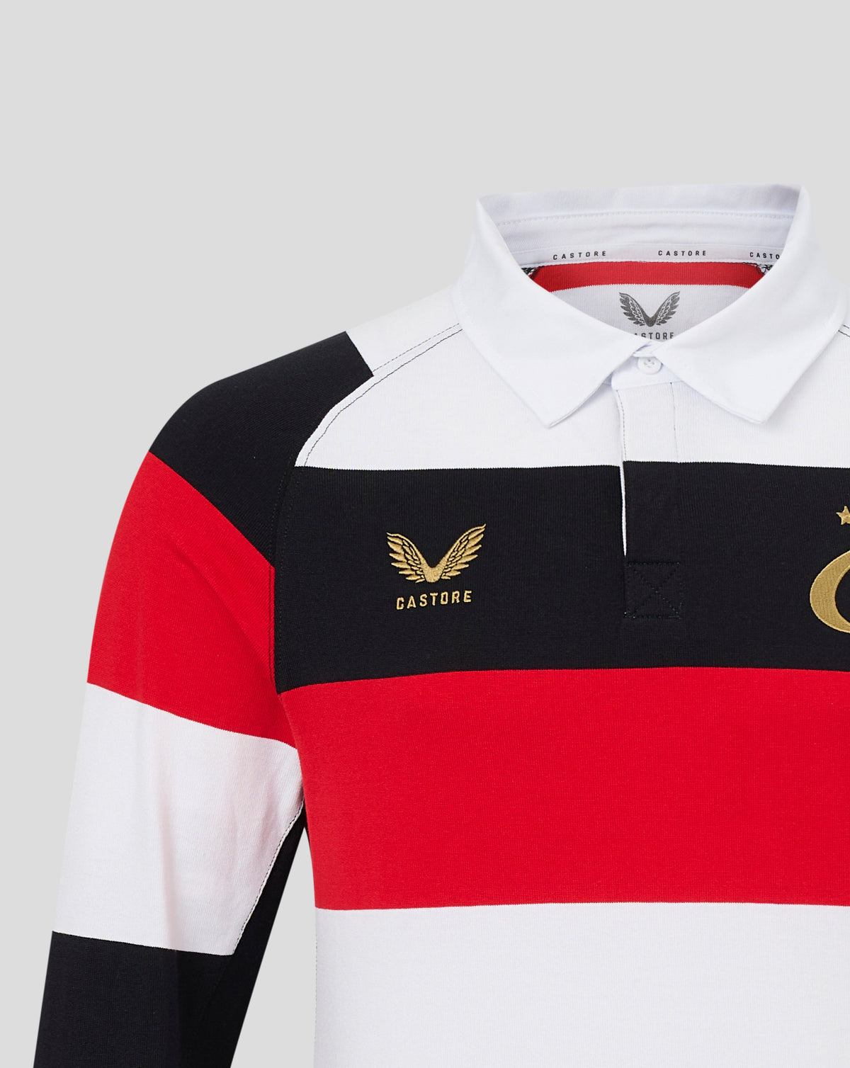 Saracens Heren 2026/27 150 Anniversary Classic shirt met lange mouwen - Wit - Wit/Zwart/Rood
