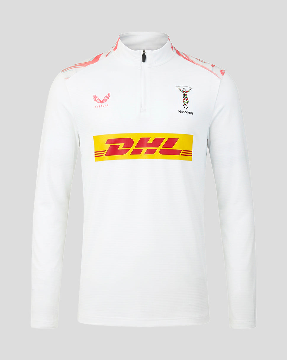 White jacket with DHL logo on a gray background