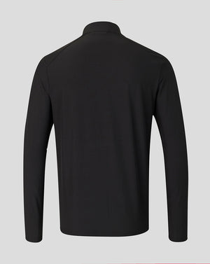 Back view of black Saracens 2026/27 Walkout Jacket with clean silhouette and shoulder seam details.