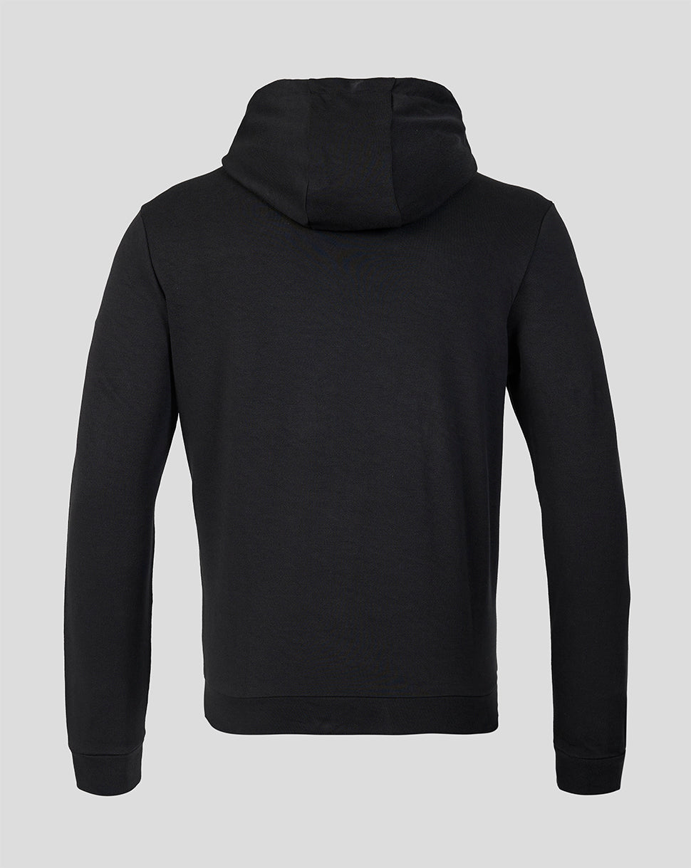 Black hoodie on a light gray background