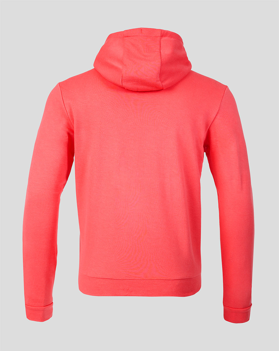 Red hoodie on a gray background