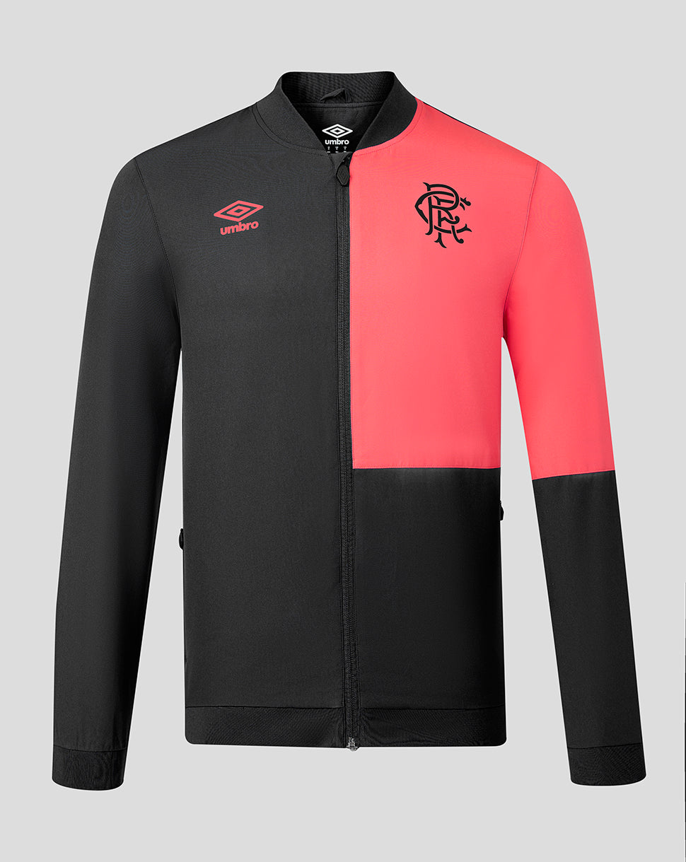 Rangers FC Men's 2026/27 Presentation Woven Jacket - Caviar - Coral