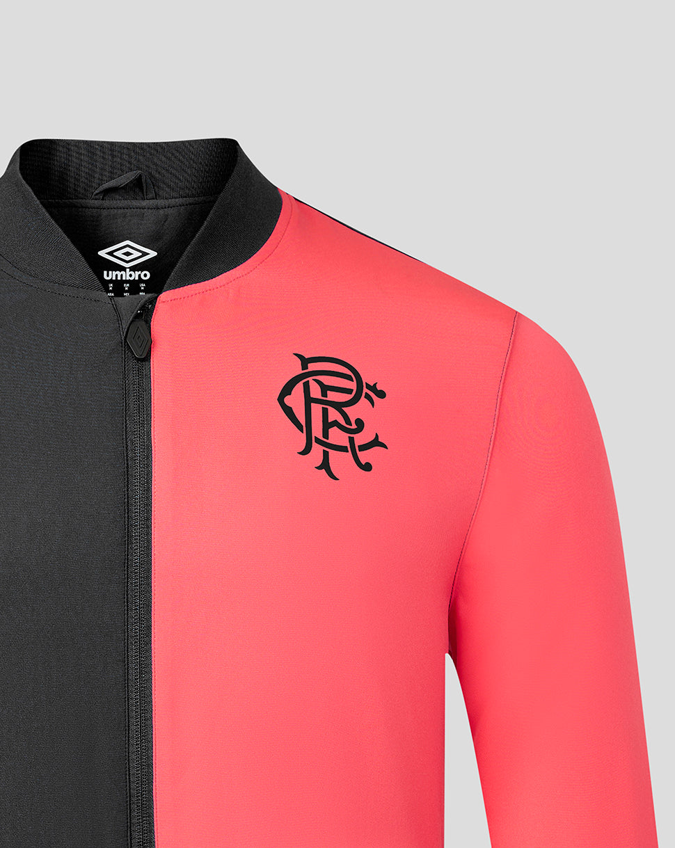 Rangers FC Men's 2026/27 Presentation Woven Jacket - Caviar - Coral