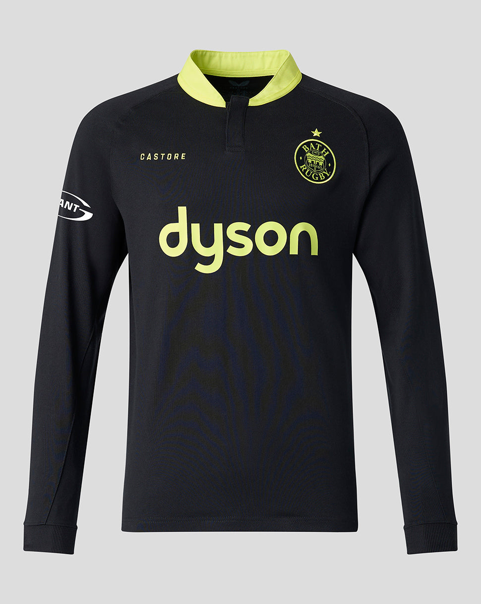 Bath Rugby Camisa clásica europea de manga larga para hombre 2026/27 - Negro