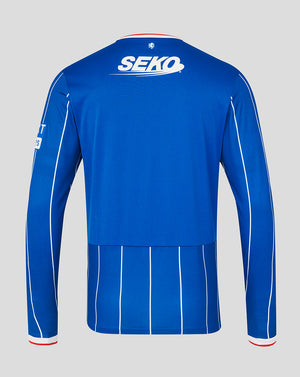 Blue sports jersey with 'SEKO' branding on a gray background