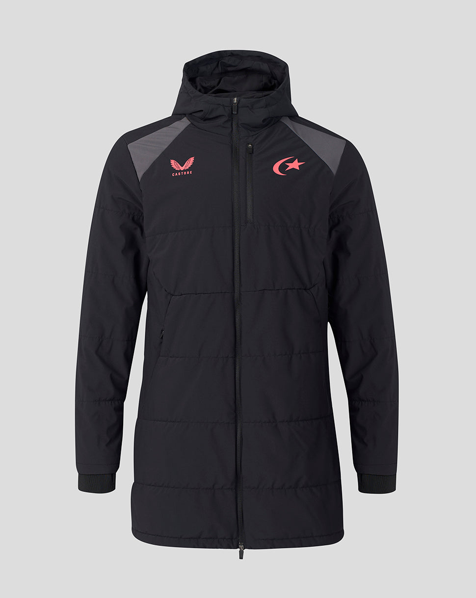 Saracens Unisex 2026/27 Training Padded Jacket - Black - Black/Grey
