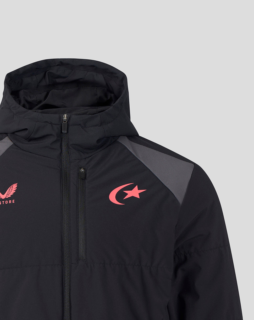 Saracens Unisex 2026/27 Training Padded Jacket - Black - Black/Grey