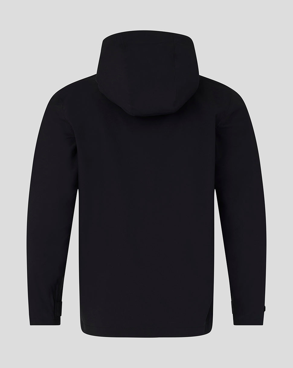 Black hoodie on a light gray background