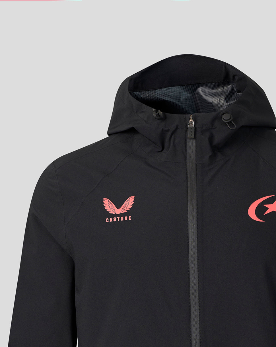 Saracens Unisex 2026/27 Training Regenjacke – Schwarz - Schwarz
