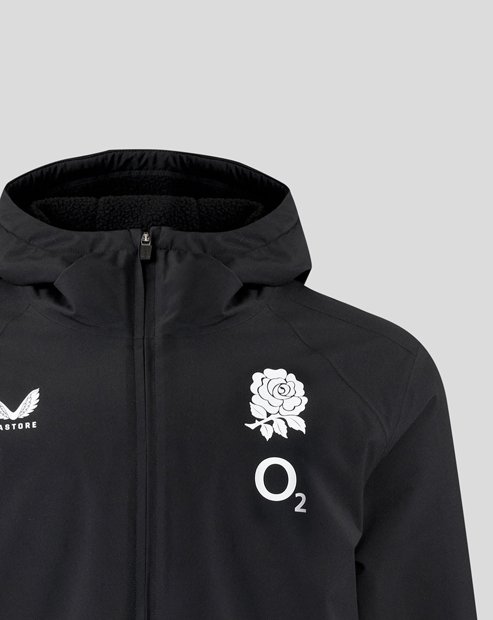 England Rugby Unisex-Trainings-Thermobademantel Grösse 26/27 – Schwarz - Schwarz
