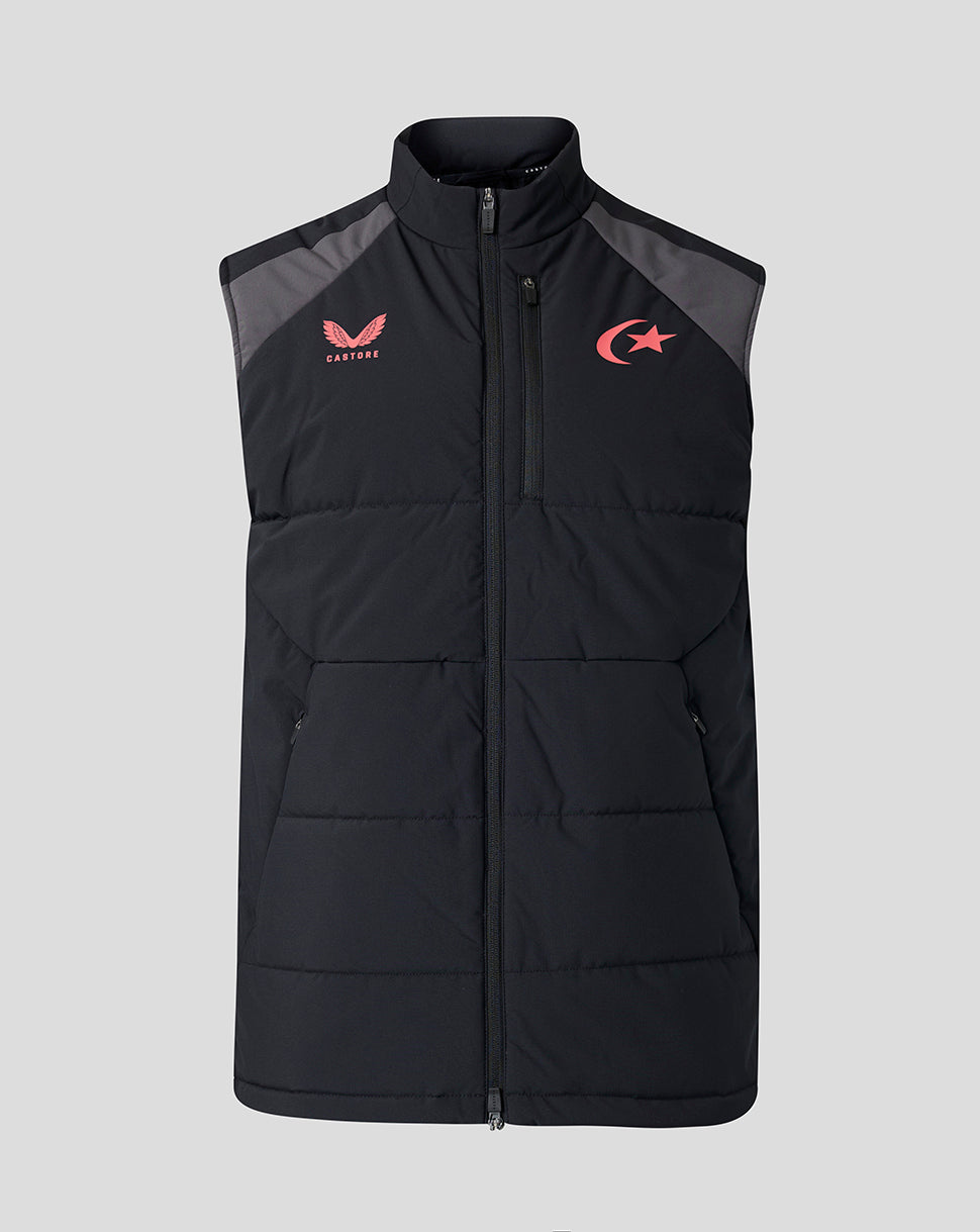 Saracens Unisex 2026/27 Training Weste – Schwarz - Schwarz/Grau