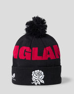 Black beanie with red 'ENGLAND' text and white rose emblem on a gray background