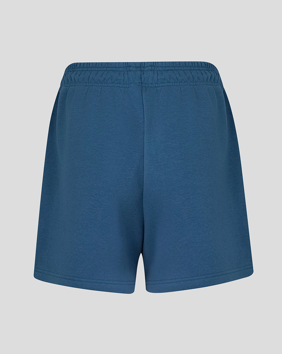 Blue shorts on a light gray background